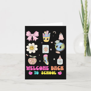 Back To School Welcome Back Cute Globe Pencil Art  Card
