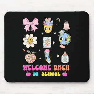 Back To School Welcome Back Cute Globe Pencil Art Mouse Pad