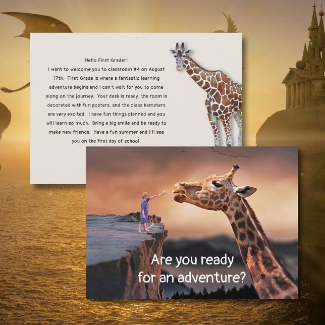 Back to School Welcome Cards Giraffe Adventure (Creator Uploaded)