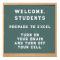 Back To School Welcome