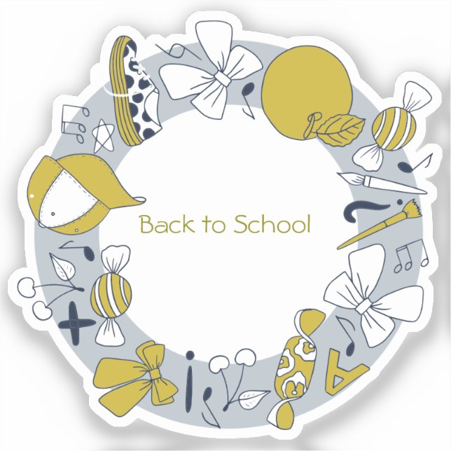 Back to School with Darling Little Things Sticker (Front)