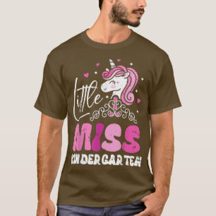 Back To SchoolGirls Kids Little Miss Kindergarten T-Shirt