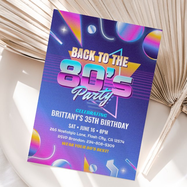 Back to the 80's Birthday Party Invitation (Creator Uploaded)