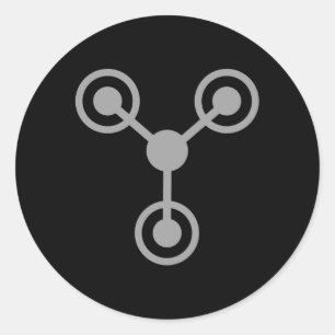 Back to the 80's by Time Travel Machine Classic Round Sticker