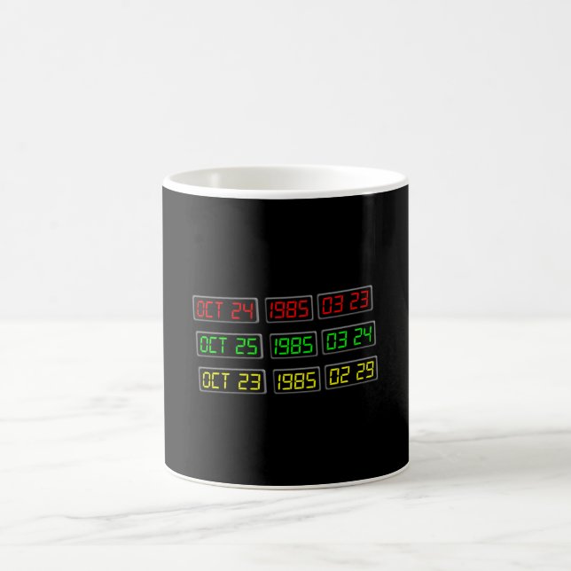 Back to the 80s by Time Travel Machine Coffee Mug (Center)