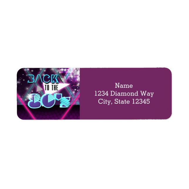 BACK TO THE 80'S Glam Party Address Labels (Front)