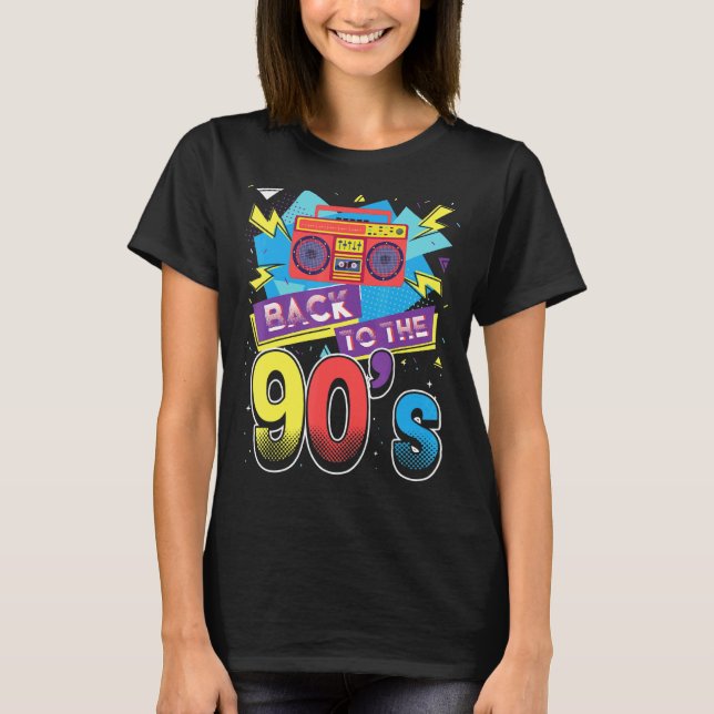 Back To The 90s 90s Disco Radio And Techno Era Vin T-Shirt (Front)