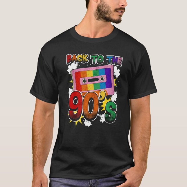 Back To The 90s 90s Disco Radio And Techno Era Vin T-Shirt (Front)
