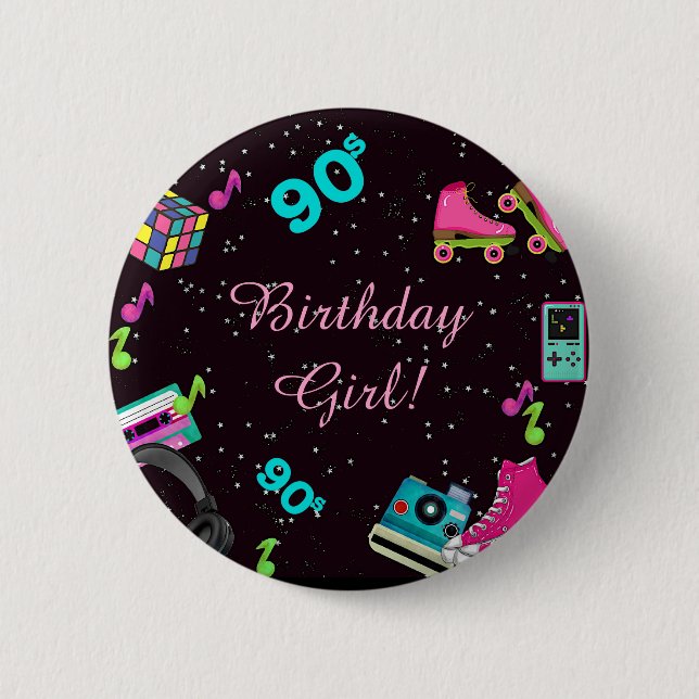 Back to the 90's, Any Age, Welcome 2 Inch Round Button (Front)