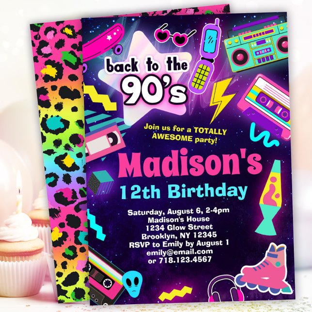 Back to the 90's Birthday Party Invitation (Creator Uploaded)