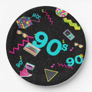 Back to the 90's, Retro, Any Age Paper Plate