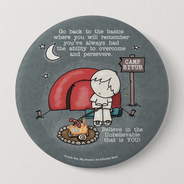 Back to the Basics 4 Inch Round Button (Front)