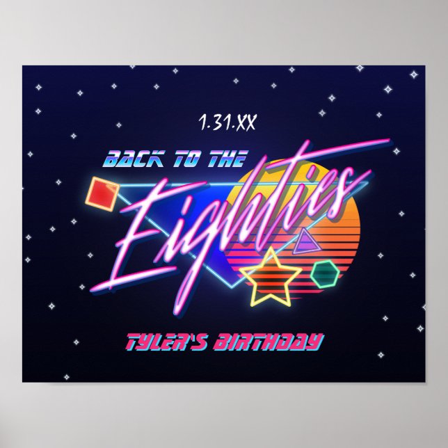 Back to the Eighties Neon  Poster (Front)