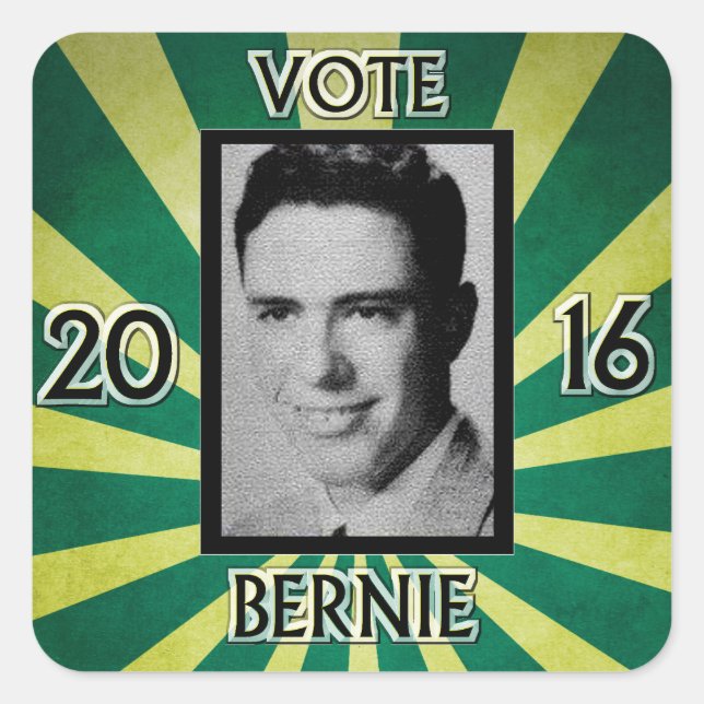 Back to the Future with Bernie 2016 Square Sticker (Front)