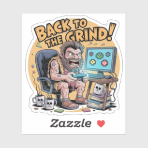 Back To The Grind Funny Caveman Laptop