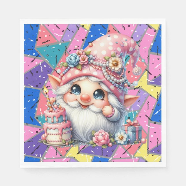 Back To The Retro Birthday Age Napkins (Front)