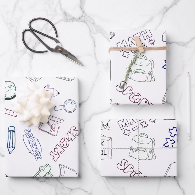 Back to Your School Days Wrapping Paper Sheet (Front)
