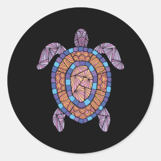 Back Turtle Novelty Reptile Classic Round Sticker