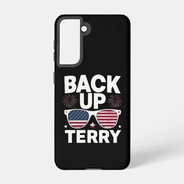 Back Up Terry Funny 4th of July Patriotic Firework Samsung Galaxy S21 Case (Back)