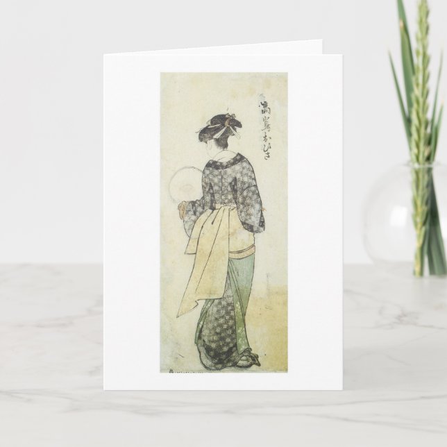 Back View of Beauty Ohisa, Utamaro, 1792 Card (Front)