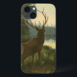 Back view of Elk Looking over a Lake iPhone 13 Case<br><div class="desc">Do you live far away from nature? This beautiful and yet classical image gives an impression of peacefulness and the colours of the elk are accurate which makes this image very realistic. Get this nature styled art on your favourite products!</div>