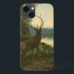 Back view of Elk Looking over a Lake iPhone 13 Case<br><div class="desc">Do you live far away from nature? This beautiful and yet classical image gives an impression of peacefulness and the colours of the elk are accurate which makes this image very realistic. Get this nature styled art on your favourite products!</div>