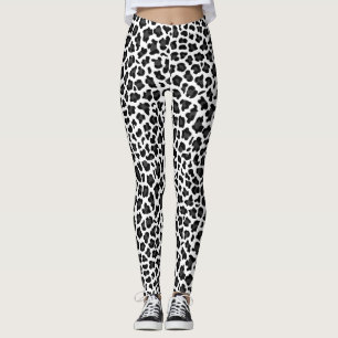 Back White Leggings Animal Print Womens
