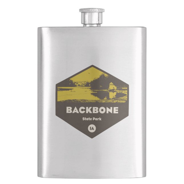 Backbone State Park Iowa Hip Flask (Front)