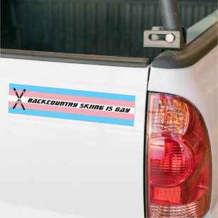 Backcountry is Gay (trans pride) Bumper Sticker