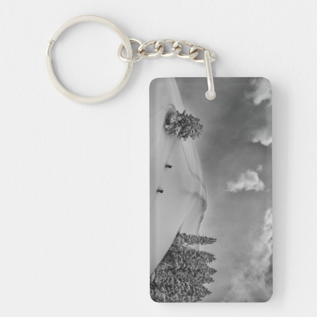 Backcountry Ski Climbers in fresh powder Keychain (Front)