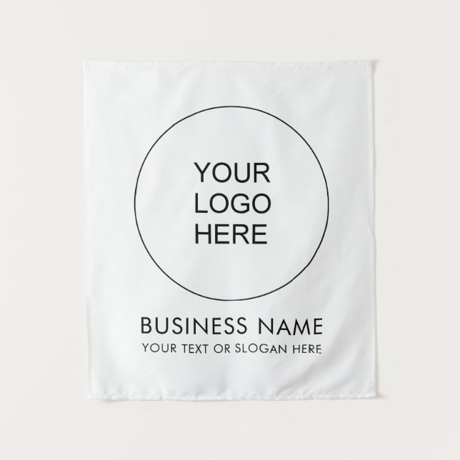 Backdrop Custom Business Logo Add Text Template Tapestry (Front)