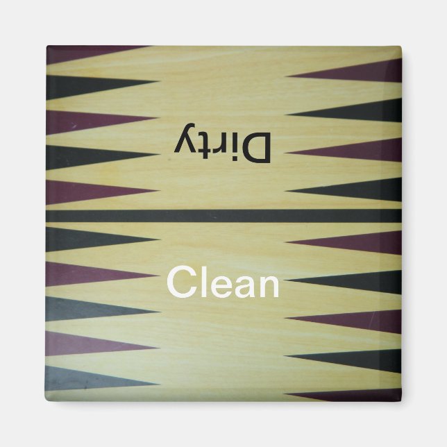 Backgammon Board Clean-Dirty Dishwasher Magnet (Front)
