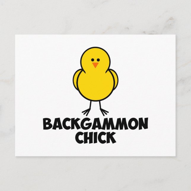 Backgammon Chick Postcard (Front)