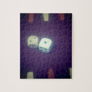 Backgammon dice jigsaw puzzle