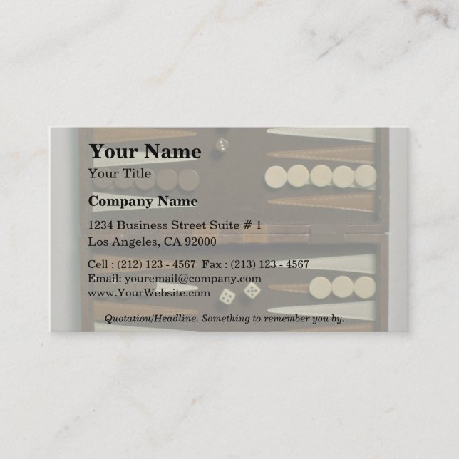 Backgammon game board business card (Front)