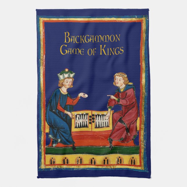 Backgammon Game of Kings Kitchen Towel (Vertical)
