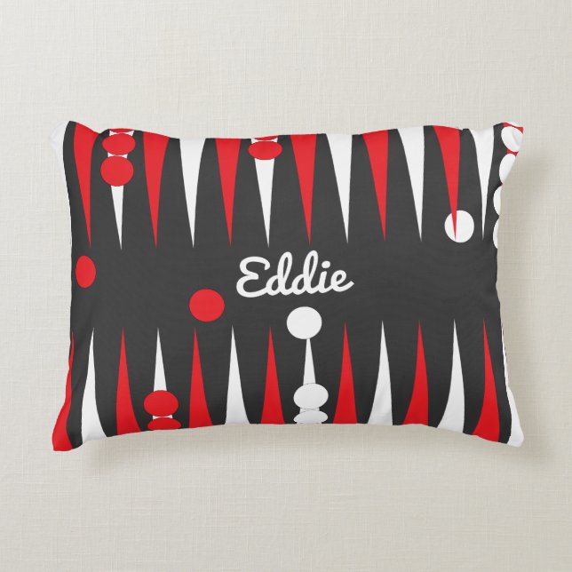 Backgammon Player Personalised Accent Pillow (Front)