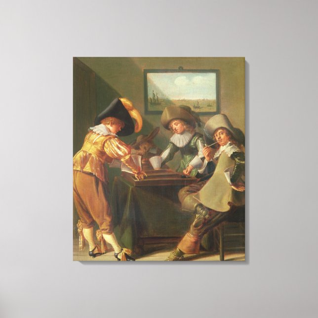 Backgammon Players, 17th century Canvas Print (Front)