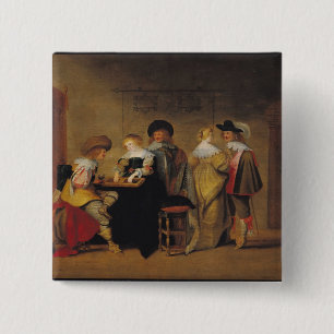 Backgammon Players 2 Inch Square Button