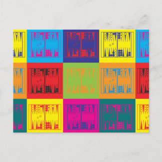Backgammon Pop Art Postcard