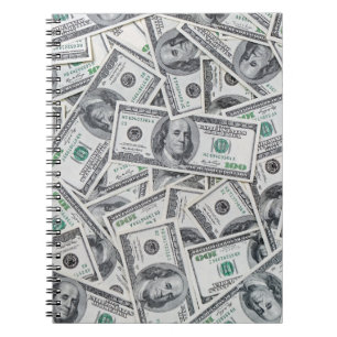 Background 100 Dollar Bills. Notebook