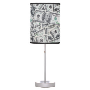 Background 100 Dollar Bills. Table Lamp
