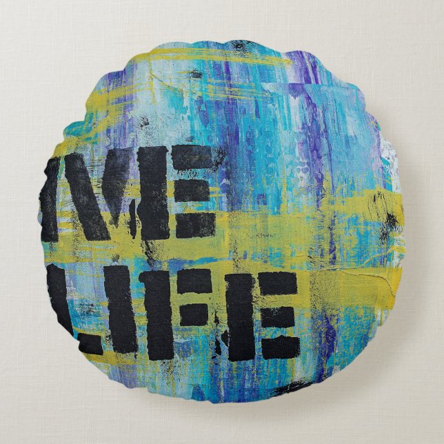 Background abstract graffiti round pillow (Front)