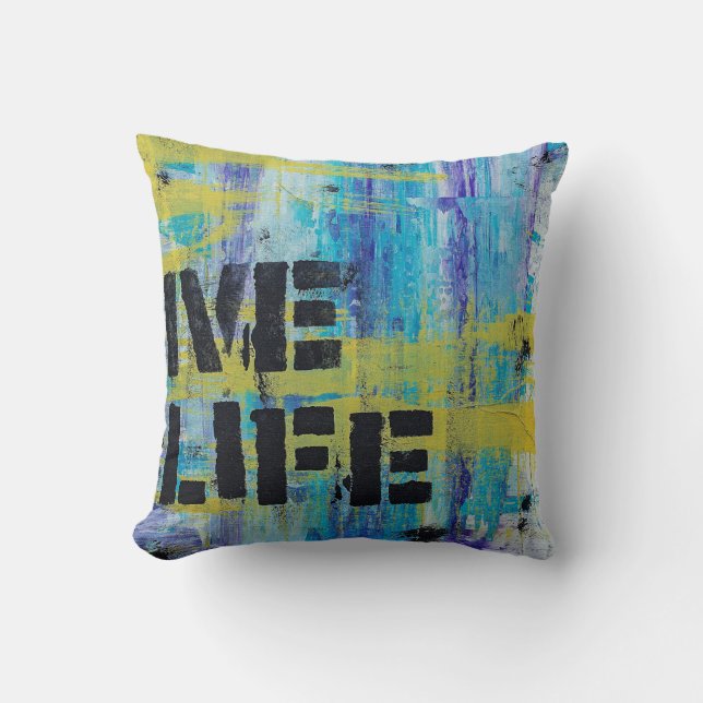 Background abstract graffiti throw pillow (Front)