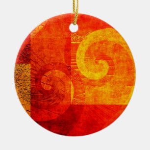 Background Antique Spirals Ceramic Ornament