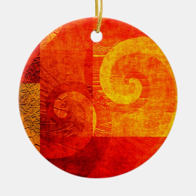Background Antique Spirals Ceramic Ornament (Front)