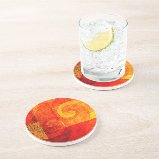 Background Antique Spirals Coaster (Side)