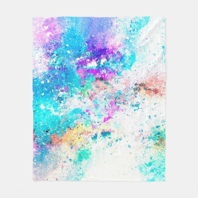 Background art abstract watercolor fleece blanket (Front)