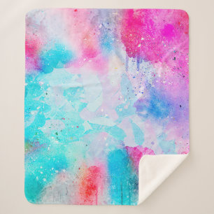 Background art abstract watercolor sherpa blanket