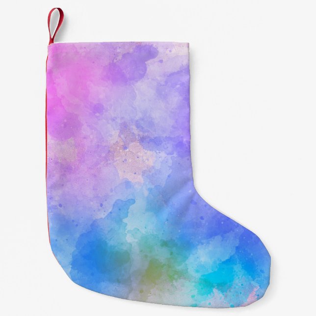 Background art abstract watercolor small christmas stocking (Front)